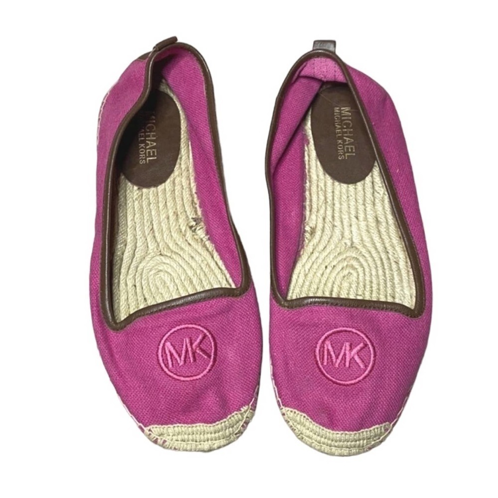 Michael Kors Fuschia leather trimmed espadrille 7  #33